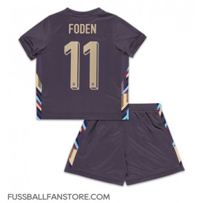 England Phil Foden #11 Replik Auswärtstrikot Kinder EM 2024 Kurzarm (+ Kurze Hosen)